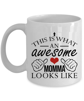 Awesome Momma Coffee Mug Mother's Day Funny Lady Cup Christmas Gift For Cute Mom