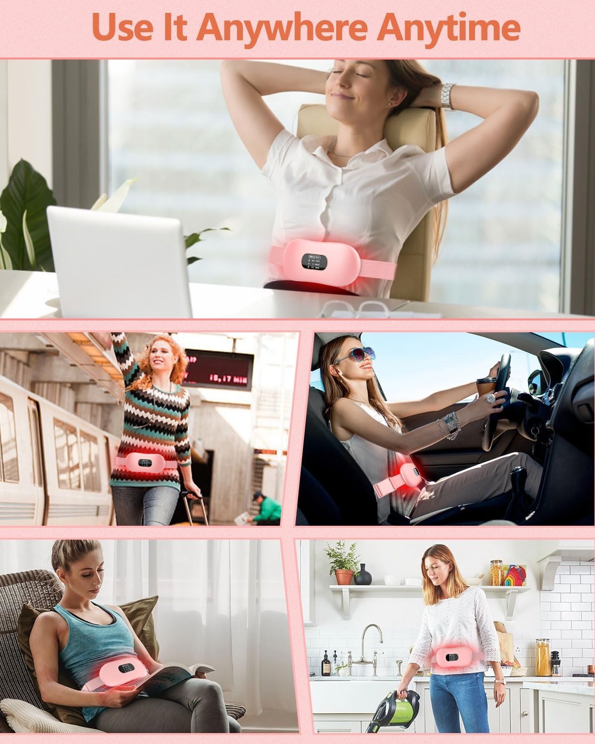 Heating Pad for Period Cramps,Upgrade Portable Heating Pads with Display&4 Timer