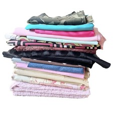 16-Piece Assorted Various Fabrics Quilting Sewing Upholstery Mixed Lot 17lbs
