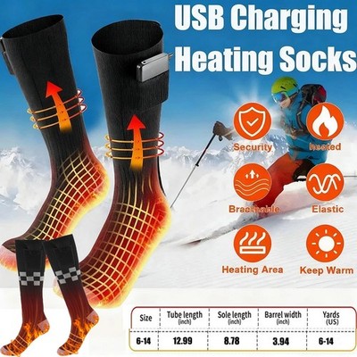Electric Heated Socks Rechargeable 5000mAh Battery Men Women Winter Foot Warmer