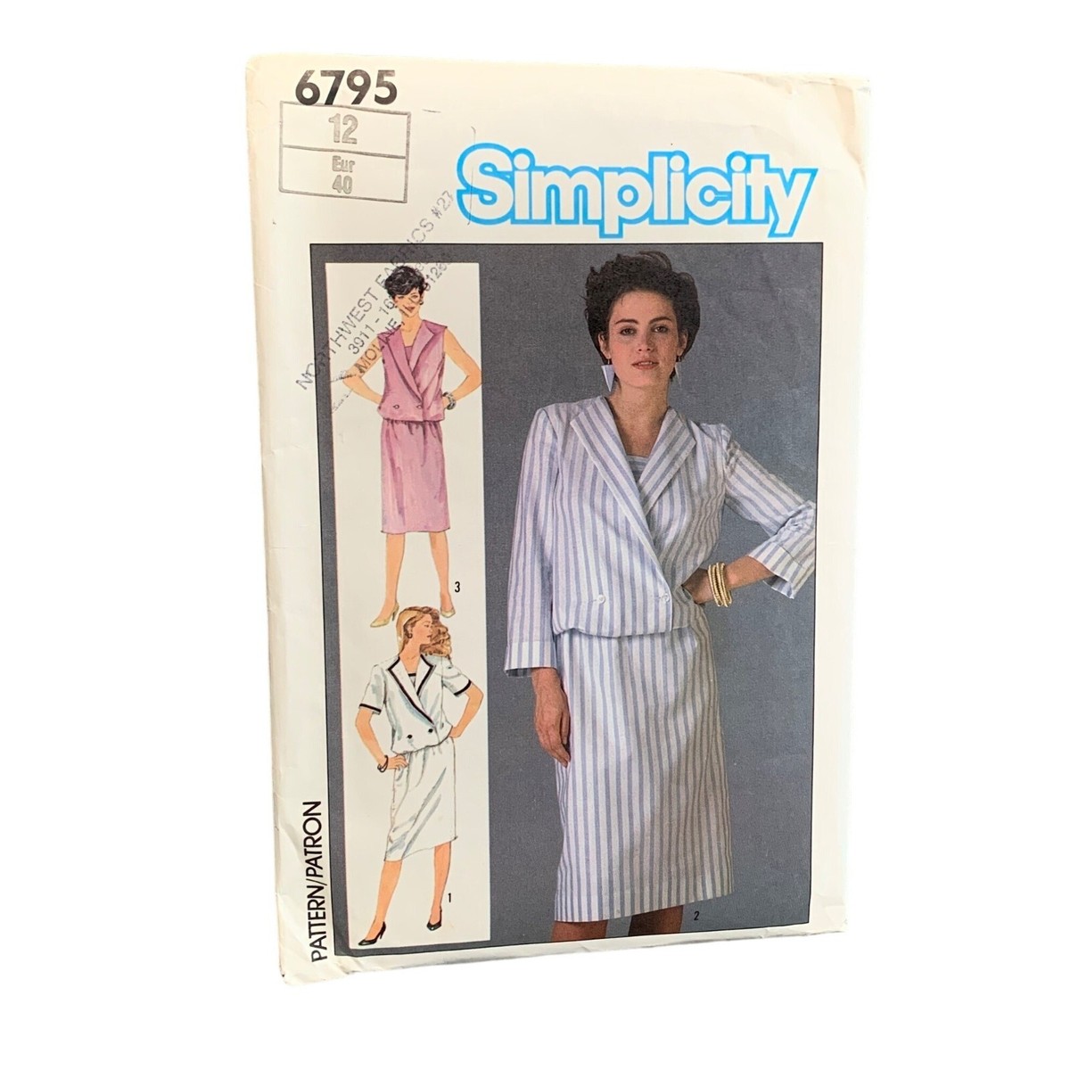Simplicity 6795 Women's Dress & Jacket Sewing Pattern Size 12 - uncut | eBay