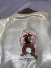 VINTAGE UNITED KING FEATURES POPEY SHERIFF SATIN JACKET 1979 YOUTH MEDIUM EXC+!