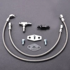 TRITDT Fits Garrett T3 T4 T04B T04E T04S Oil Feed Line Kit 100cm w/ Oil Filter