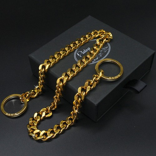 Stainless Steel Metal Dog Chain Collars Pet Choke Check Show Necklace Adjustable - Picture 13 of 16