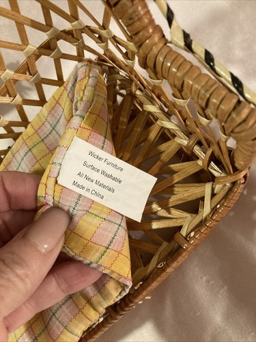 Wicker Doll Bench With Yellow Cushion - Picture 4 of 23