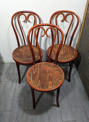 Vintage Set of Bentwood Bistro Dining Chairs Thonet Style Mid Century  Modern