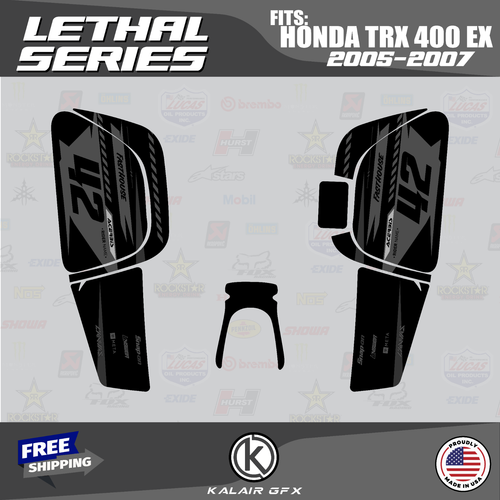 Graphics Kit for HONDA TRX400EX (2005-2007) 16MIL Lethal Series - Smoke - Picture 3 of 6