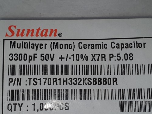 50x 3.3nF / 50V X7R Ceramic Capacitor - Picture 2 of 2
