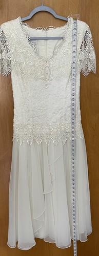 Jessica McClintock Bridal Prairie Cottage Lace Crochet Pearl Wedding Dress 5/6 - Picture 18 of 23