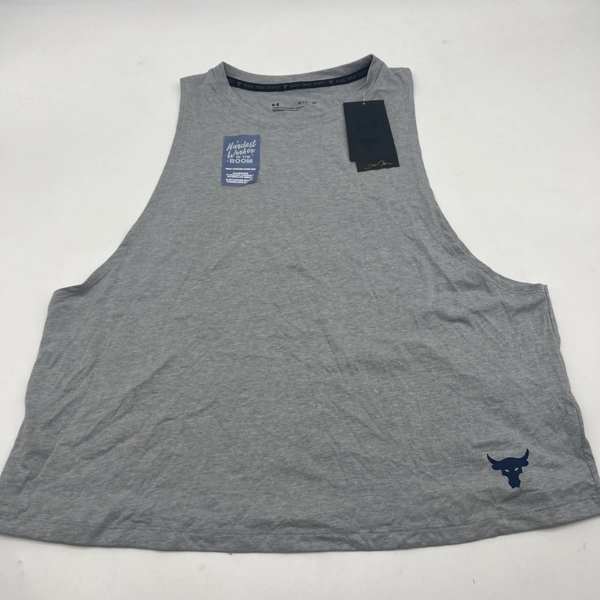 Under Armour Women s Project Rock Show Me Work Tank Top Grey Size L