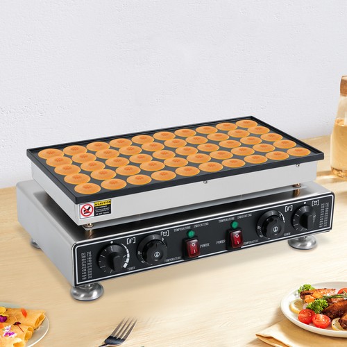 50 pcs Commercial Electric Mini Dutch Pancake Maker Waffle Baker Nonstick 110V