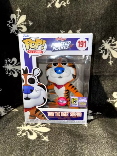💎 Funko Pop! 191 Tony The Tiger Surfing, Frosted Flakes - Flocked Comic Con2000