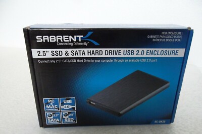 Sabrent 2.5'' SSD & SATA to USB Enclosure External Hot Swappable PC/Mac EC-UK25