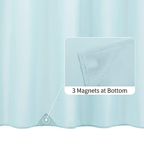 Long Fabric Shower Curtain Liner Waterproof 72" X 74" Soft & Lightweight Longer - Picture 2 of 7