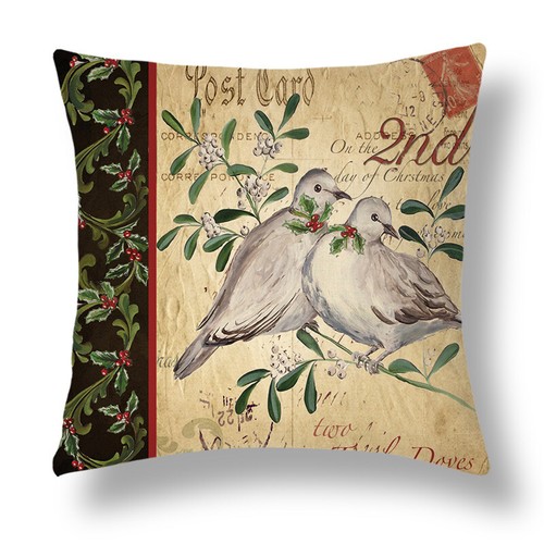 Cardinal Snow Branch Pillow Cover Winter Robin Bird Christmas Holly Cushion Case - Picture 57 of 88