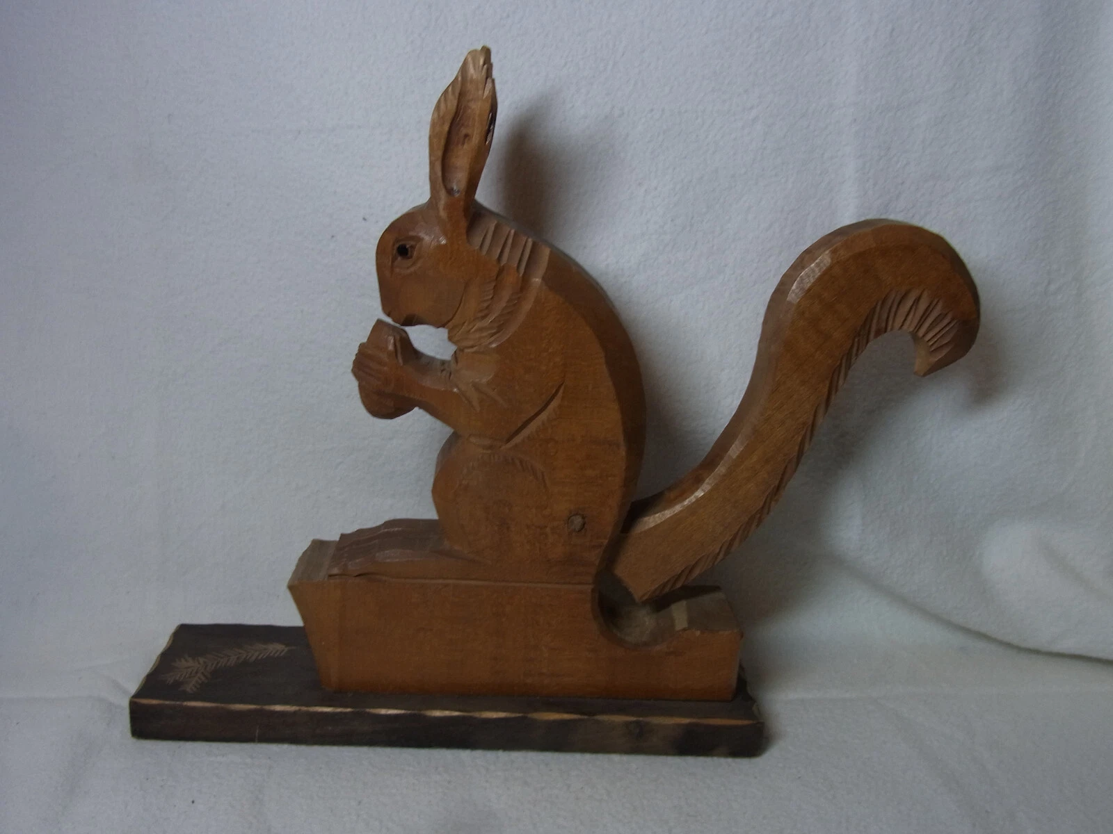 Squirrel Nutcracker Hand Carved Wood Vintage German #K