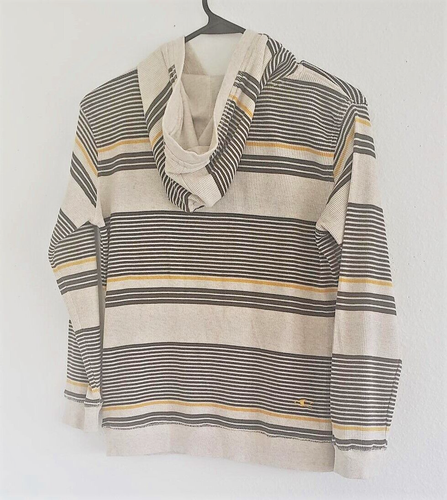 O'Neill Boys Brown Yellow & White Stripe Hooded Pullover Sweatshirt Size Medium - Picture 2 of 7