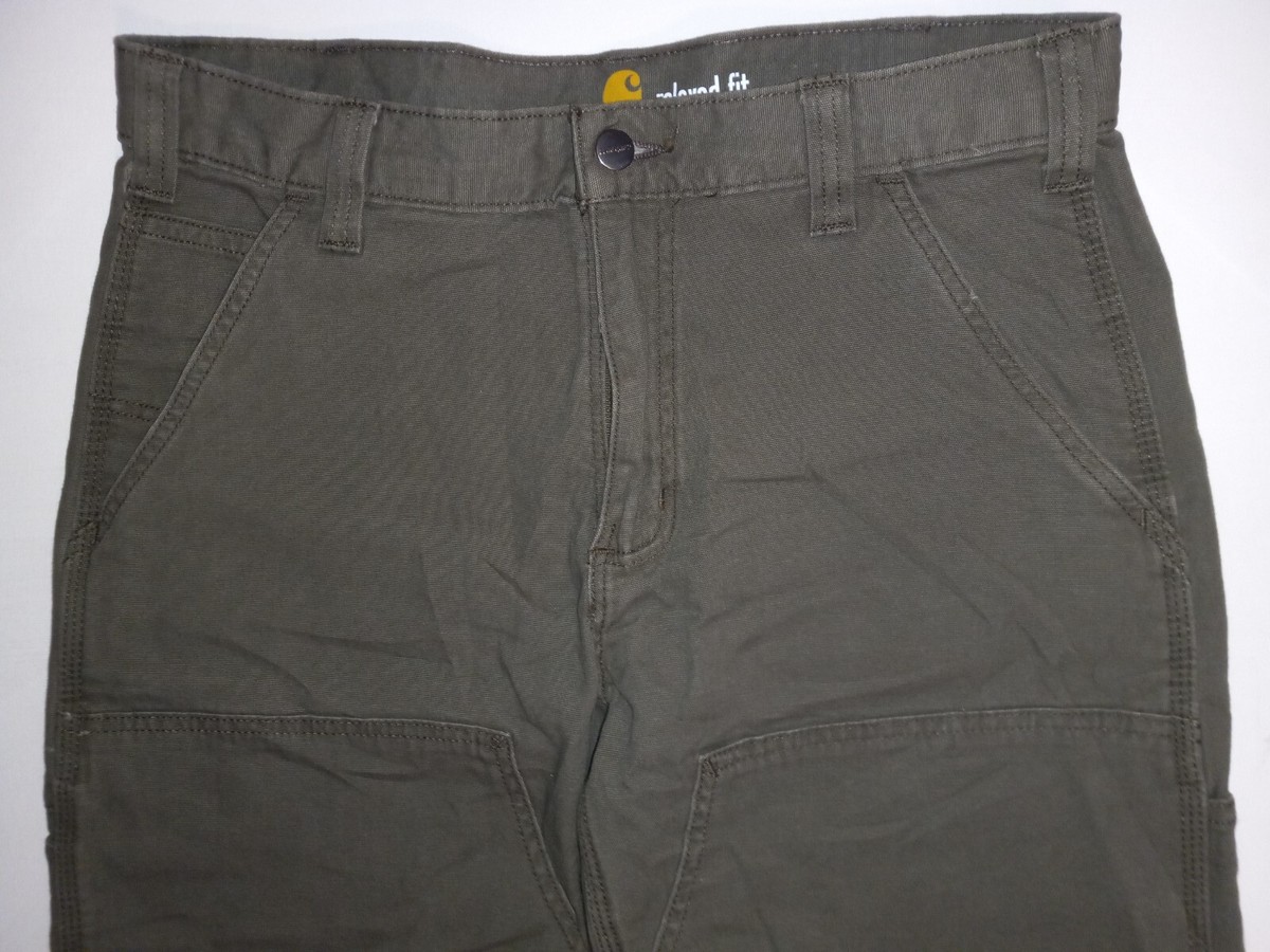 Carhartt Double Knee Pants Green Rugged Flex Size 32x30 | eBay
