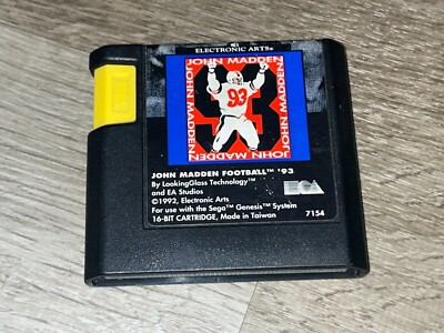 John Madden Football 93 NFL Sega Genesis Cleaned & Tested Authentic
