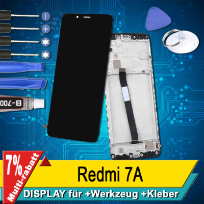 Display Für Xiaomi Redmi 7A Komplettes Bildschirm Lcd Touch Schwarz Rahmen +