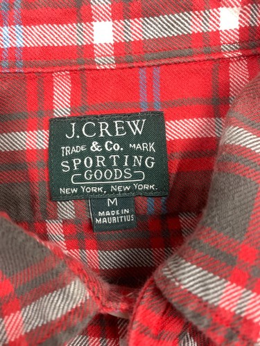 J. Crew Flannel Shirt Button Up Pockets Long Sleeve 100% Cotton Red Blue Plaid M - Picture 3 of 7