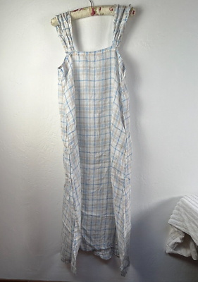 CP Shades Women's Angie Sundress Midi Dress Blue Plaid Linen Large New  4889-228 | eBay
