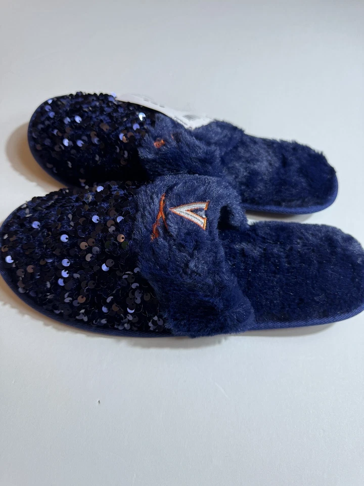 Zapatillas de lentejuelas FOCO Virginia Cavaliers NCAA para mujer XL (11-12) azul marino con logotipo del equipo Foto 3 de 4