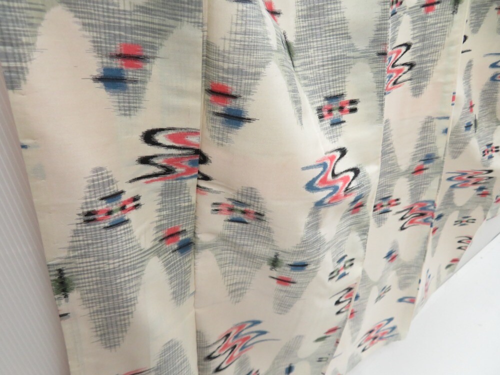 4427T13z660 Vintage Japanese Kimono Silk MEISEN KOMON Off