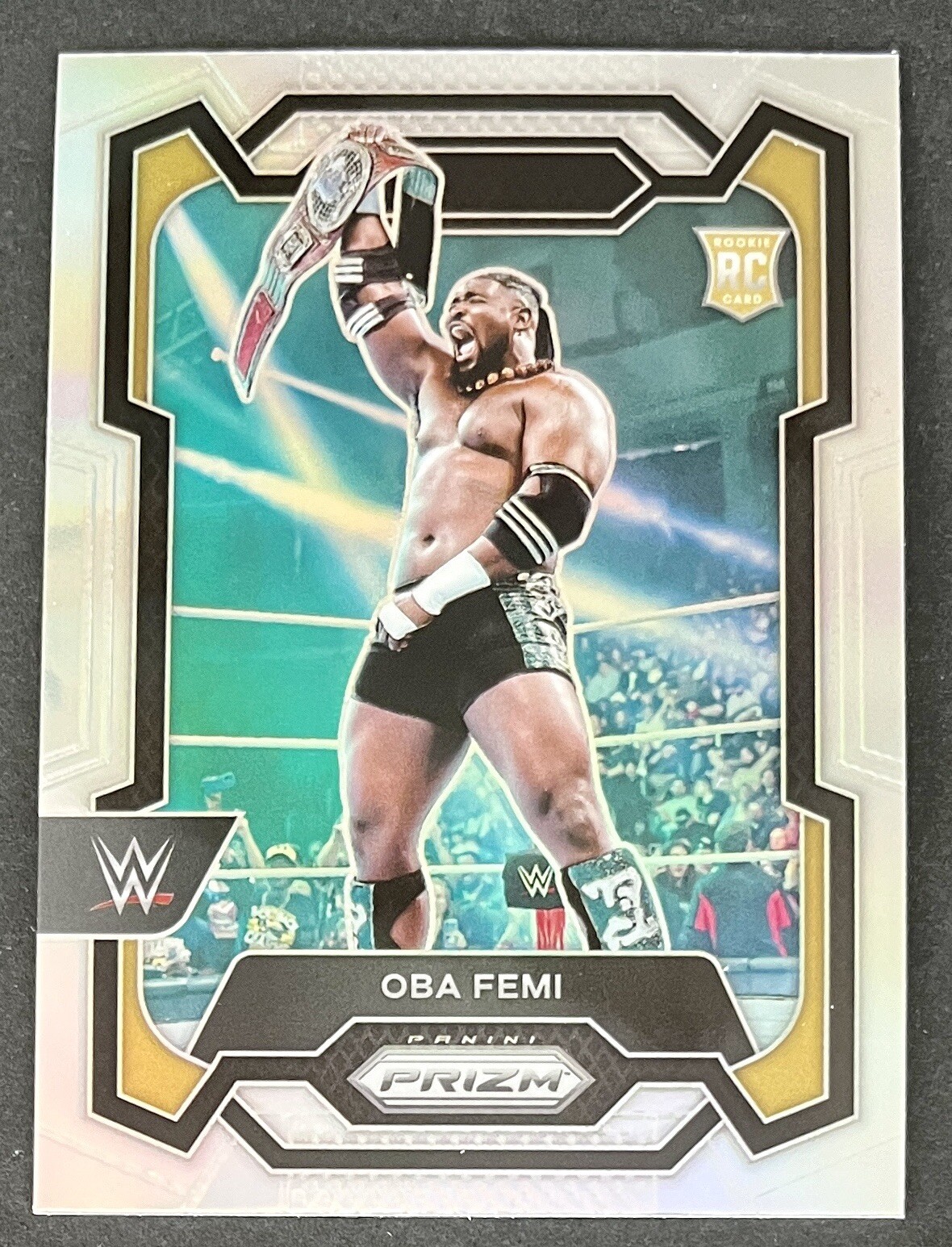 Oba Femi 2024 Panini Prizm WWE SILVER PRIZM PARALLEL Rookie Card #199 (B)