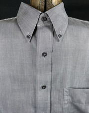 Jos A Bank Button Down Shirt Travelers Collection 100 Cotton Heather Grey Large