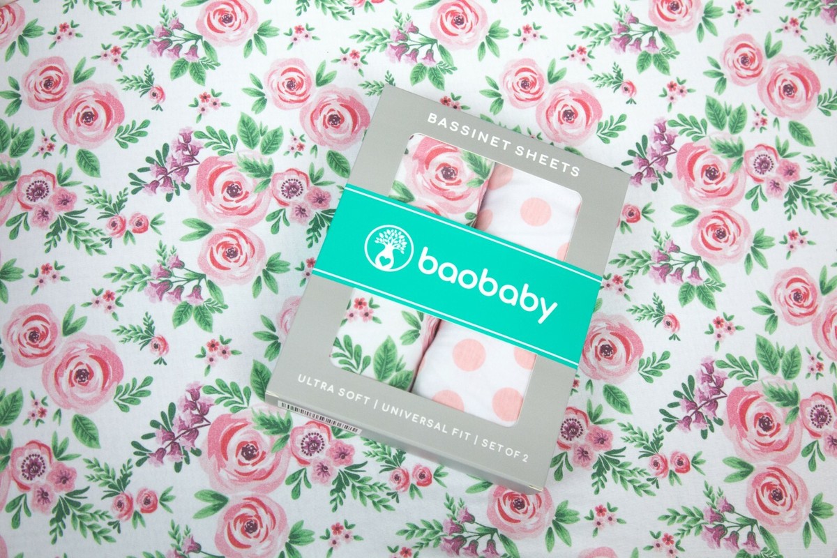 Bassinet Sheets for Baby Girl Ultra Soft Jersey Knit Universal - Main Image