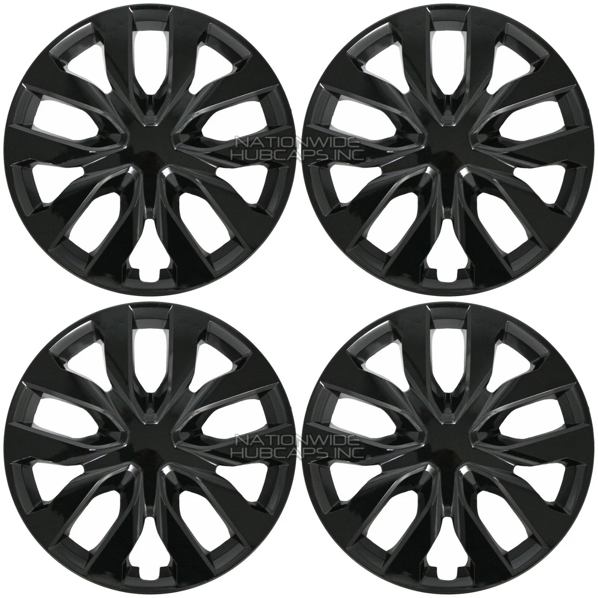 17#034; Black Set of Wheel Covers Full Rim Hub Caps fit R17 Tire amp;  Steel Wheels eBay