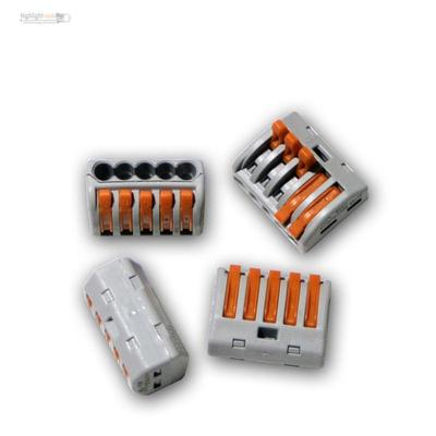 40x WAGO Steckklemmen für 5x 2,5 mm² Dosenklemmen grau LÖSBAR mit Hebel
