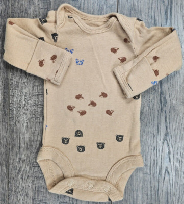 Baby Boy Clothes Carter's Preemie Brown  Raccoon Hedge Hog Bear Bodysuit