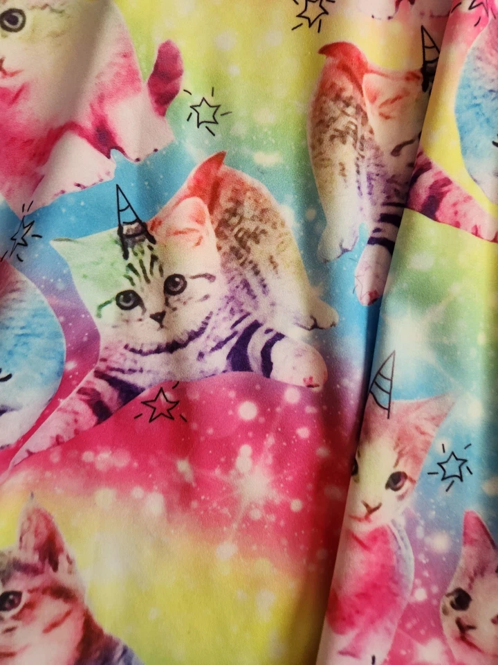 Unicornio Gato Multicolor Arco Iris Estrella Divertido Vestido de Fiesta Niñas Talla XL Cumpleaños Foto 3 de 4