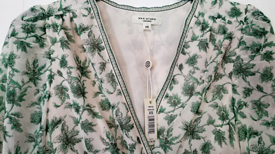 MAX STUDIO LONDON WOMEN'S DRESS WHITE, GREEN FLORAL LEAF STEM PATTERN SZ XS  NWT | eBay