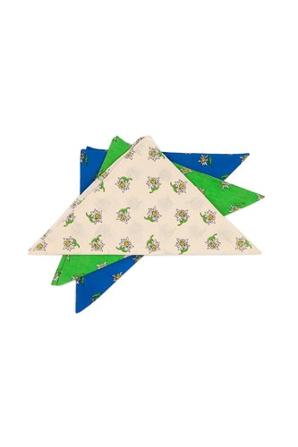 Breiter Edelweiß Trachtentuch Nickituch Trachten-Nickituch Schal Tuch Aus 100% Baumwolle 50 X 50 Cm (Dunkelgrün