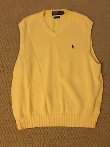 yellow polo sweater vest