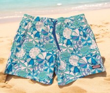 Vineyard Vines Chappy Swim Trunks Umbrella Blue Beach Shorts Men  s Size XL