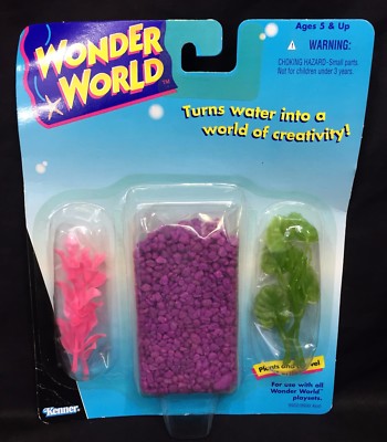 Kenner Wonder World Accessory Set Plastic Plants Gravel Vintage 1995 NIP New