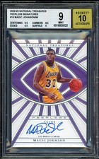 2022 National Treasures Peerless Signatures Magic Johnson #/99 BGS 9 Auto 10