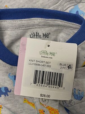 Little Me Baby Boy's Blue Safari Bodysuit & Short Set Size 9M | eBay