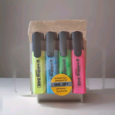 Textmarker Set Neon Stift für Schwarzlicht geeignet edding 345 Leuchtstift 