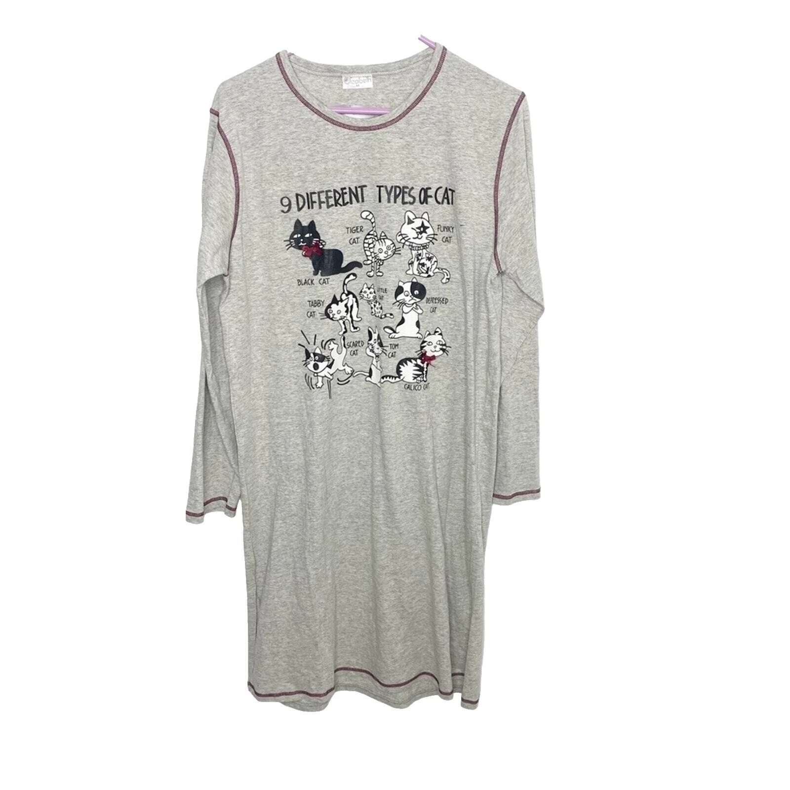 Pijamas y batas sólido gato de algodón para mujeres