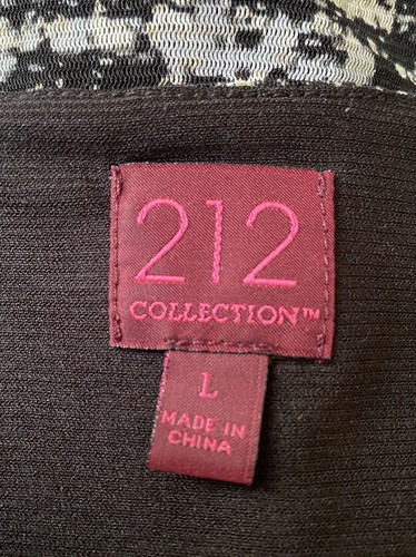 212 Collection Women’s L Black/white print ruffle layers short sleeve + Lining - Picture 3 of 4