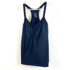 Ruby Ribbon Womens Black Sport Demi Tank Top Size 36 Built In Bra Athleisure