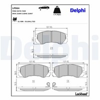 Delphi Bremsbelagsatz Scheibenbremse LP964 FüR Opel M98 Frontera U92 Isuzu U99 3