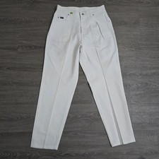 Vintage Lee Jeans Tapered Mom White Denim USA 80s High Rise Women's Sz 12P 31x30