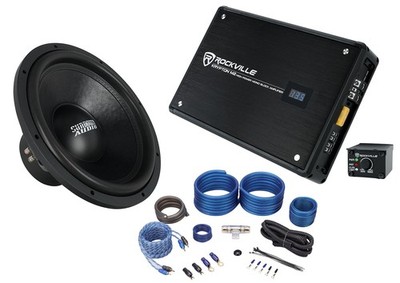 Sundown Audio E-15 V.4 D2 15'' 750 Watt RMS Car Subwoofer+Mono Amplifier+Amp Kit