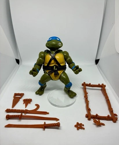 Vintage TMNT Leonardo Figure 1988 Soft Head Complete Playmates - Damaged